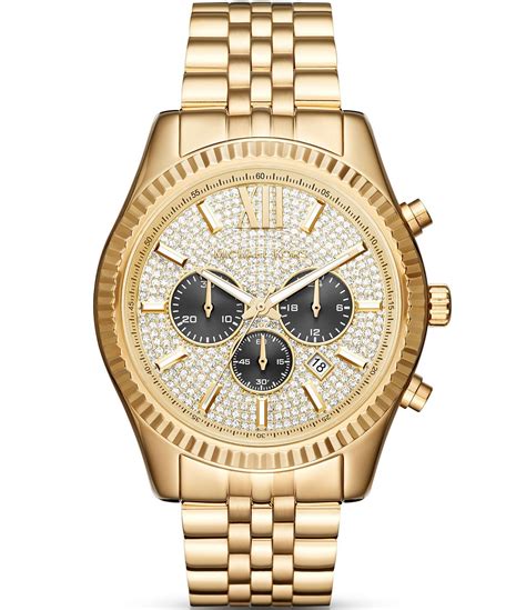 gold and diamonds mens michael kors watch|Michael Kors lexington men's watch.